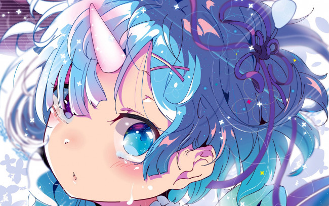 Обои картинки фото аниме, re,  zero kara hajimeru isekai seikatsu, взгляд, фон, девушка