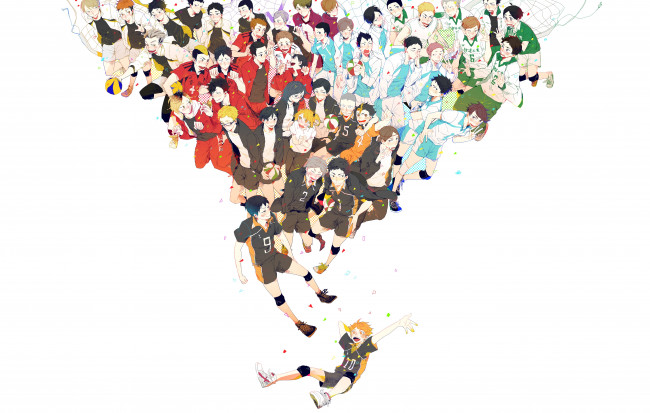 Обои картинки фото аниме, haikyuu, волейбол, парни