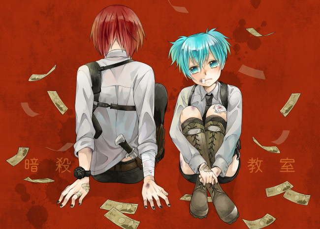 Обои картинки фото аниме, ansatsu kyoushitsu, нагиса, карма