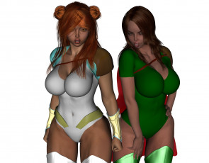 обоя 3д графика, люди , people, девушки, фон, взгляд