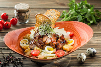 Картинка еда салаты +закуски яйца салат зелень цезарь помидор томаты