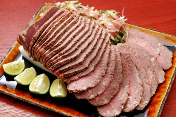 Картинка еда мясные+блюда мясо буженина лайм нарезка