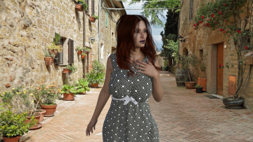 Картинка 3д+графика люди+ people фон взгляд девушка