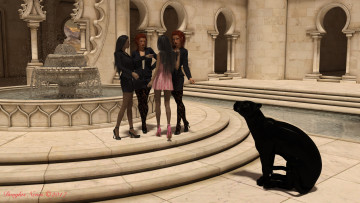 Картинка 3д+графика люди+ people взгляд девушки фон