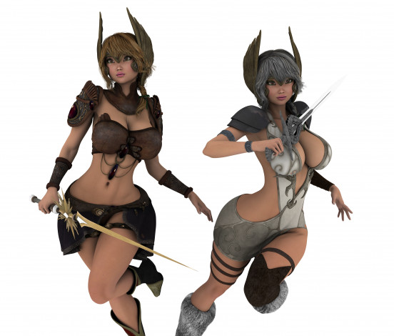 Обои картинки фото 3д графика, фантазия , fantasy, взгляд, девушки, фон