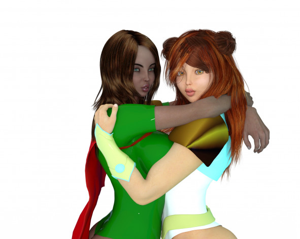 Обои картинки фото 3д графика, люди , people, фон, взгляд, девушки