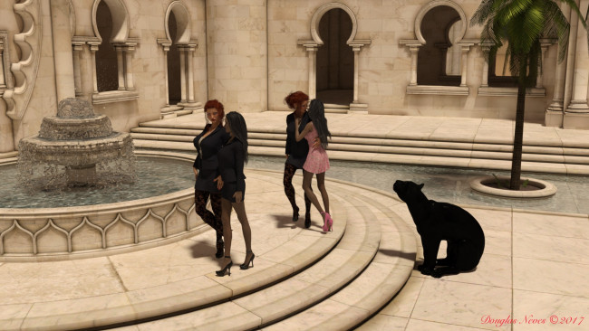 Обои картинки фото 3д графика, люди , people, девушки, фон, взгляд