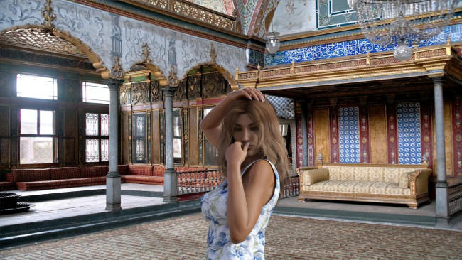 Обои картинки фото 3д графика, люди , people, фон, взгляд, девушка