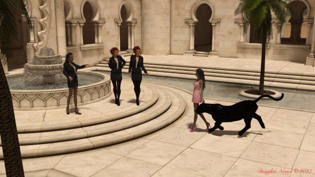 Обои картинки фото 3д графика, люди , people, взгляд, фон, девушки