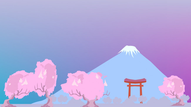 Обои картинки фото векторная графика, природа , nature, гора, фон, деревья