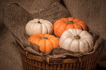 Картинка еда тыква лукошко мешковина тыквы