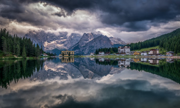 Картинка города -+пейзажи пейзаж река горы город