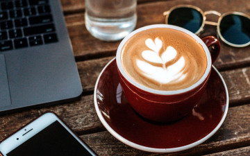 Картинка еда кофе +кофейные+зёрна капучино