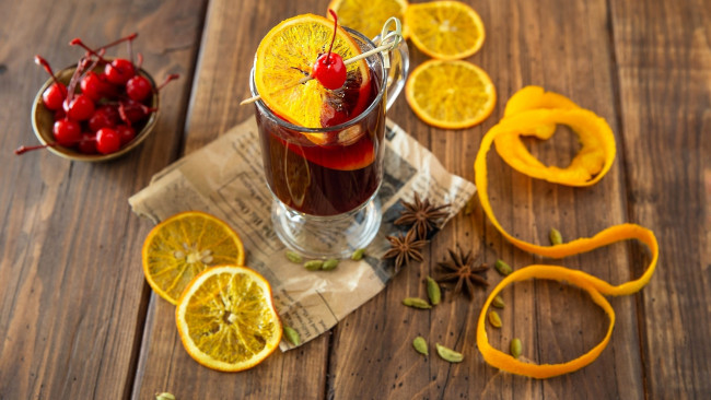 Обои картинки фото еда, напитки, цедра, глинтвейн