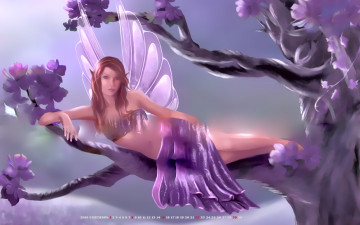 Картинка календари фэнтези цветы calendar 2019 дерево крылья девушка