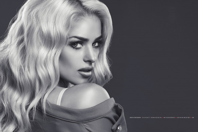 Обои картинки фото календари, компьютерный дизайн, 2019, calendar, женщина, взгляд, девушка