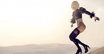 Картинка видео+игры nier +automata андроид девушка сапоги