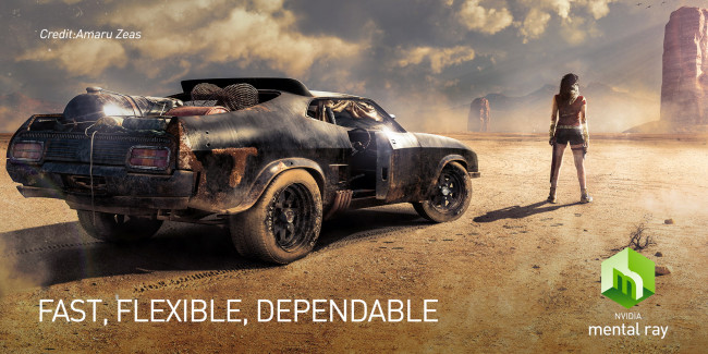 Обои картинки фото компьютеры, nvidia, машина, пустыня, девушка, скалы