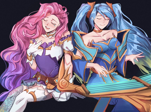 Обои картинки фото видео игры, league of legends, seraphine, sona, музыка