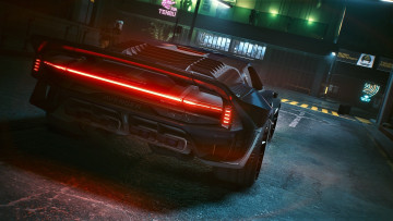 Картинка видео+игры cyberpunk+2077 машина улица город