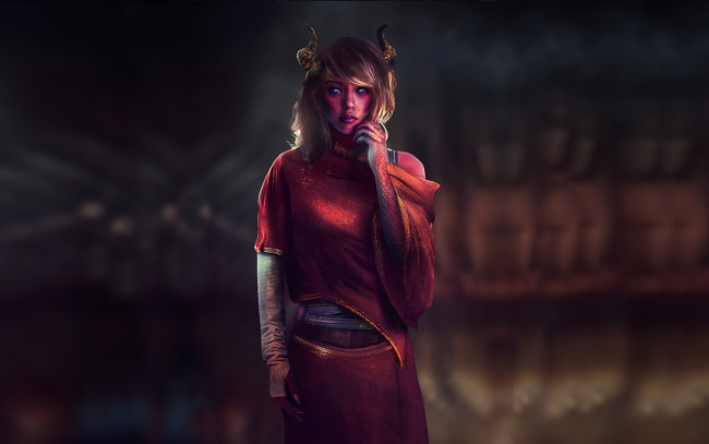 Обои картинки фото фэнтези, демоны, девушка