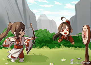 Картинка аниме mo+dao+zu+shi вэй усянь вэнь нин мишень лук стрелы