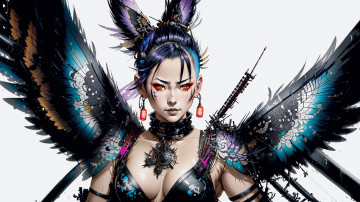 Картинка аниме ангелы +демоны нейросети графика нейроарт ai art нейронные сети рисунки нейро искусство