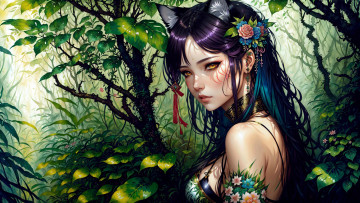 Картинка аниме животные +существа нейросети графика нейроарт ai art нейронные сети рисунки нейро искусство