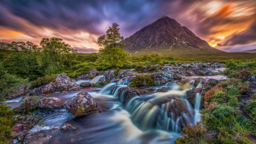 Картинка etive+mor+waterfall glencoe scotland природа водопады etive mor waterfall