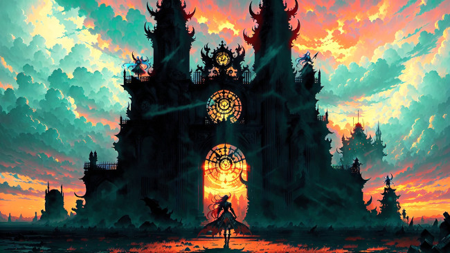 Обои картинки фото аниме, город,  улицы,  интерьер,  здания, нейросети, графика, нейроарт, ai, art, нейронные, сети, рисунки, нейро, искусство