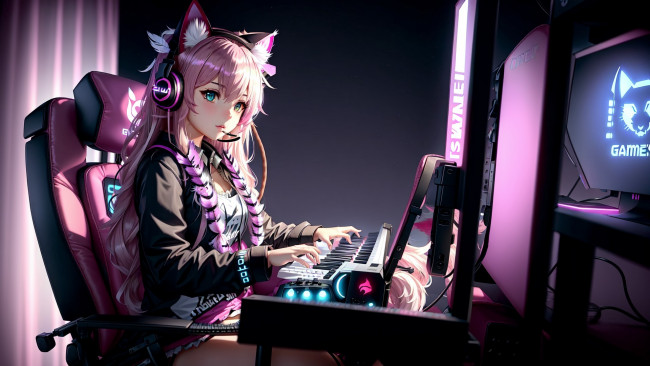 Обои картинки фото аниме, музыка, нейросети, графика, нейроарт, ai, art, нейронные, сети, рисунки, нейро, искусство