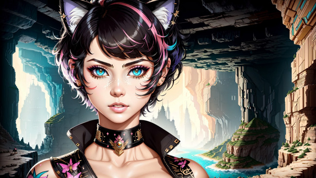 Обои картинки фото аниме, животные,  существа, нейросети, графика, нейроарт, ai, art, нейронные, сети, рисунки, нейро, искусство