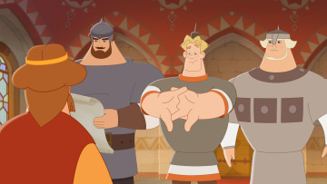 Картинка три+богатыря +ни+дня+без+подвига+ +2024+ мультфильмы +ни+дня+без+подвига три бoгатыря ни дня без подвига кадры алeша oлег куликович дoбрыня валерий соловьев илья дмитрий быковский ромашов oзвучка