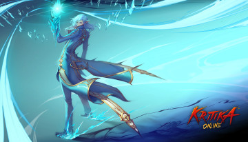 обоя видео игры, kritika online, эльф, маг, магия