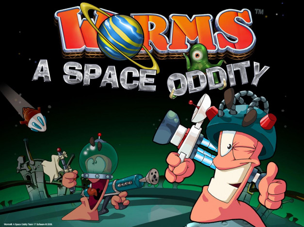 Обои картинки фото worms, space, oddity, видео, игры