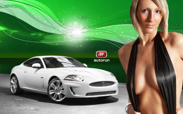 Картинка jaguar xkr автомобили авто девушками