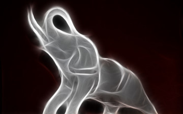 Картинка 3д графика animals животные слон фрактал