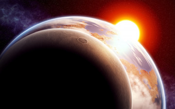 Картинка космос арт свет звезды планеты