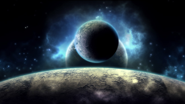 Обои картинки фото космос, арт, вселенная, свет, планеты