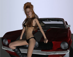 Картинка автомобили 3д девушка автомобиль
