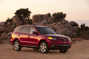 Картинка 2010 hyundai santa fe автомобили камни дорога