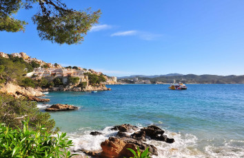 Картинка испания балеарские ва mallorca природа побережье море дома