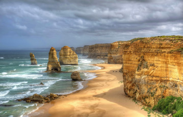 Картинка great ocean road australia природа побережье горы океан австралия