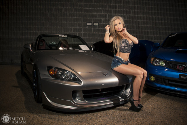 Обои картинки фото автомобили, авто, девушками, donnah, pham, honda, s2000