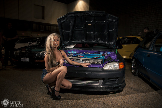 Обои картинки фото автомобили, авто, девушками, donnah, pham, honda, civic