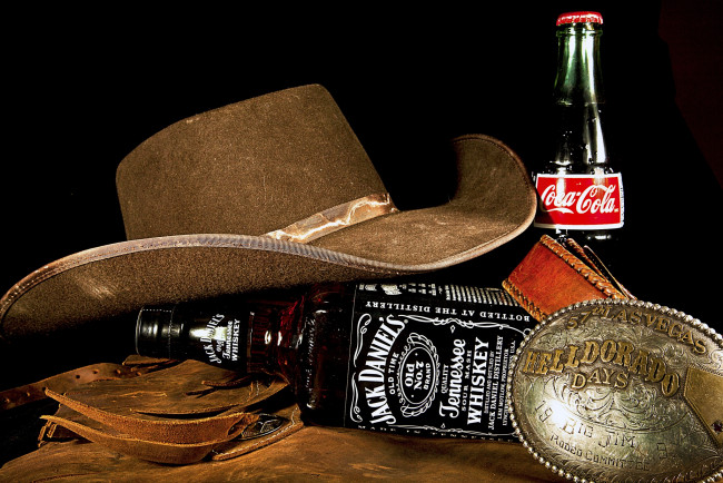 Обои картинки фото бренды, напитков, разное, виски, кока-кола, шляпа
