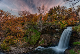Картинка природа водопады водопад река лес