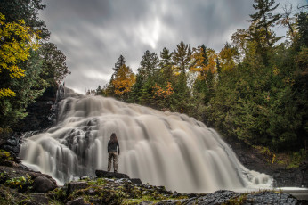 Картинка природа водопады водопад река лес