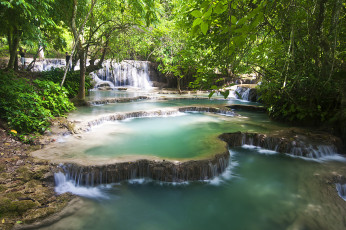 Картинка природа водопады водопад река лес