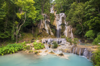 Картинка природа водопады водопад река лес
